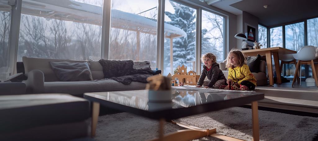 Des enfants qui s'amusent dans la maison