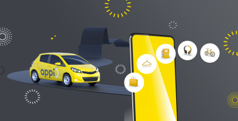 Téléphone sur l'app APPI : Choix d'achats avec les récompenses obtenues grâce à l'auto APPI en arrière-plan