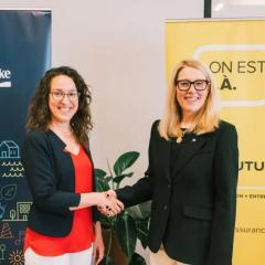 La mairesse de Sherbrooke et la directrice générale de Promutuel Assurance Centre-Sud