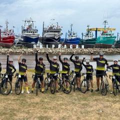 Groupe de cycliste Promutuel au Gran Fondo Véloroute Péninsule acadienne