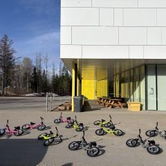 Bénévoles et participants au raid vélo annuel Bras-du-Nord  Promutuel Les Bâtisseurs