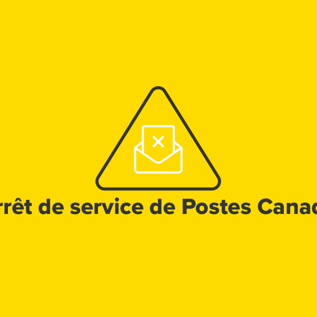 Arrêt de service de Postes Canada