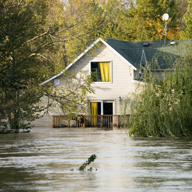 Maison en plene zone inondée